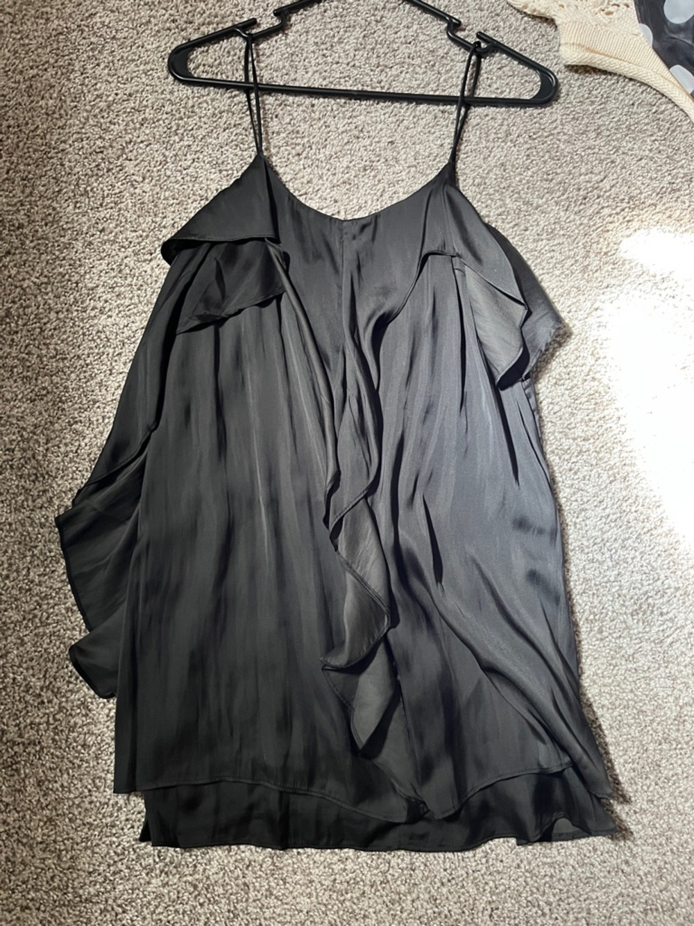 Honey Punch Black Ruffle Cami Top